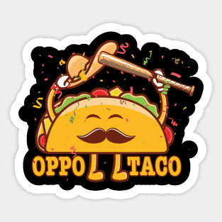 Funny OPPO TACO Home Run Baseball Softball Dinger Hitter Sticker